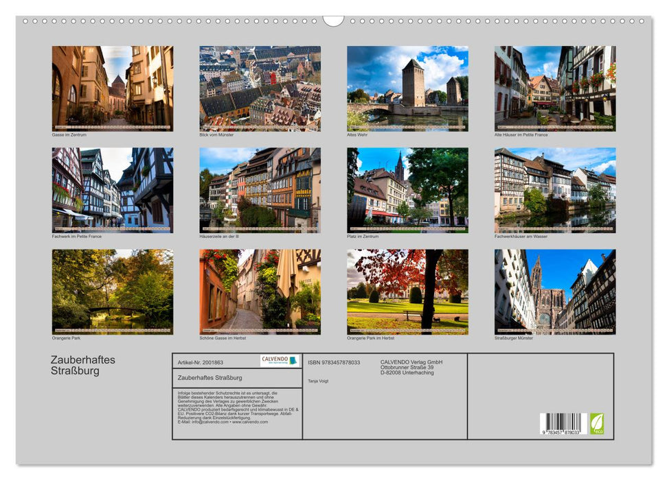 Zauberhaftes Straßburg (CALVENDO Wandkalender 2026)