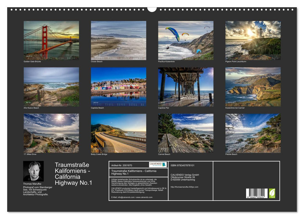 Traumstraße Kaliforniens - California Highway No.1 (CALVENDO Wandkalender 2026)