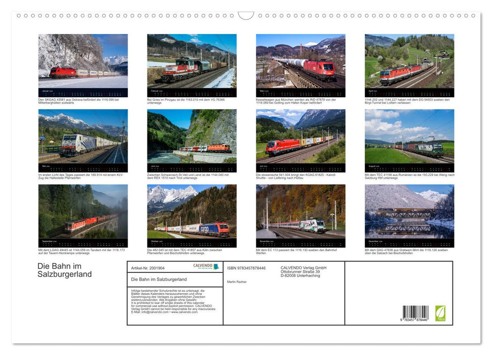 Die Bahn im Salzburgerland (CALVENDO Wandkalender 2026)