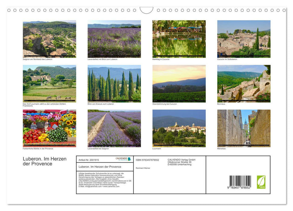 Luberon. Im Herzen der Provence (CALVENDO Wandkalender 2026)