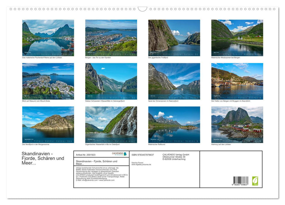Skandinavien - Fjorde, Schären und Meer... (CALVENDO Wandkalender 2026)