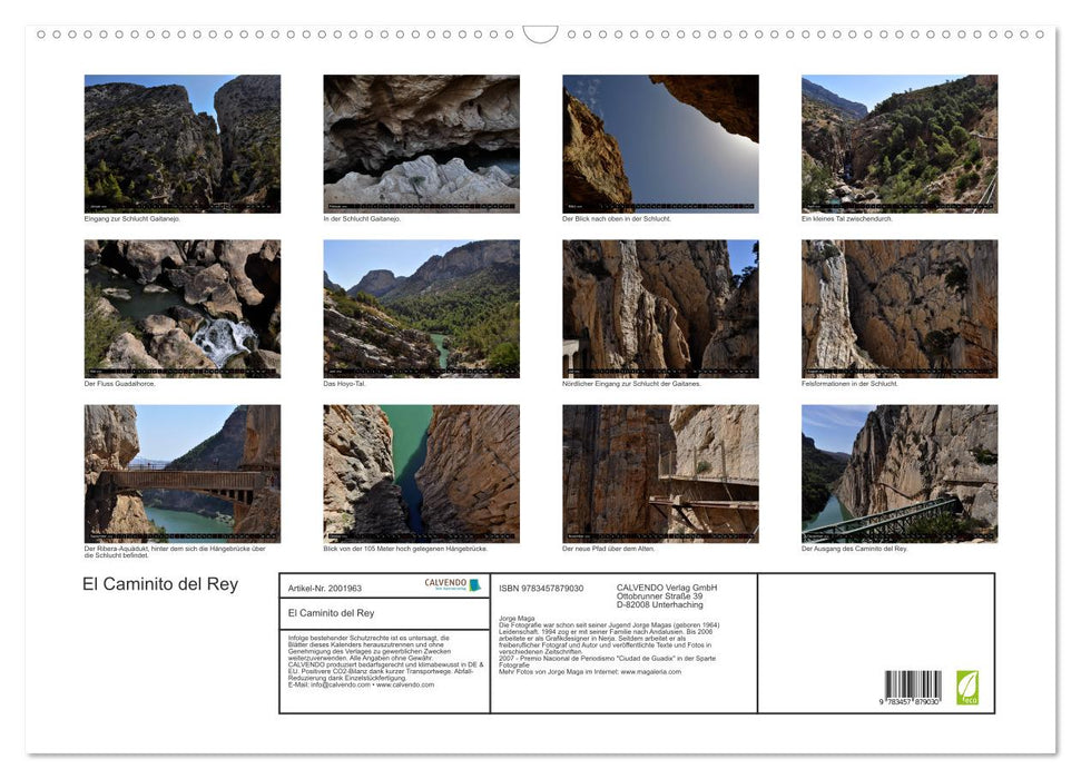 El Caminito del Rey (CALVENDO Wandkalender 2026)