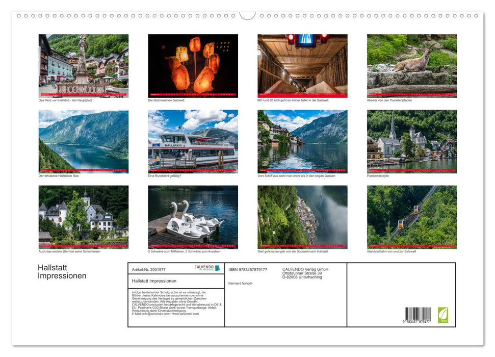 Hallstatt Impressionen (CALVENDO Wandkalender 2026)