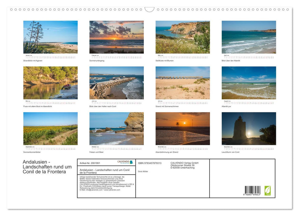 Andalusien - Landschaften rund um Conil de la Frontera (CALVENDO Wandkalender 2026)