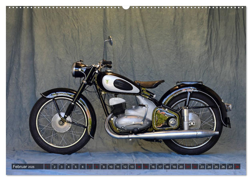 Deutsche Motorrad - Legenden - Rollende Kunstwerke aus alten Zeiten (CALVENDO Wandkalender 2026)