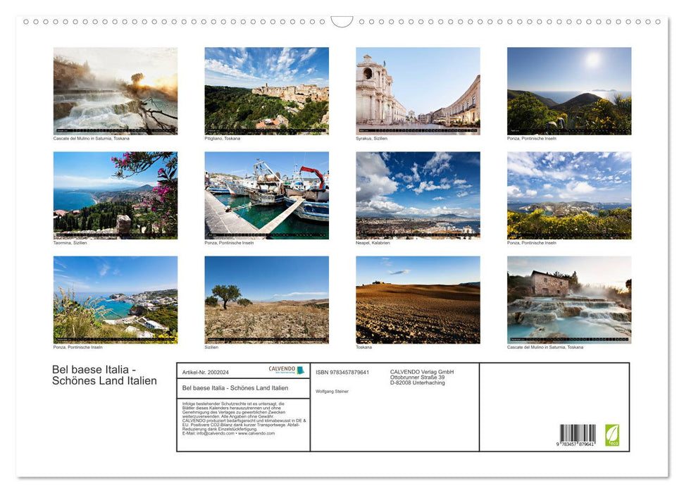 Bel baese Italia - Schönes Land Italien (CALVENDO Wandkalender 2026)