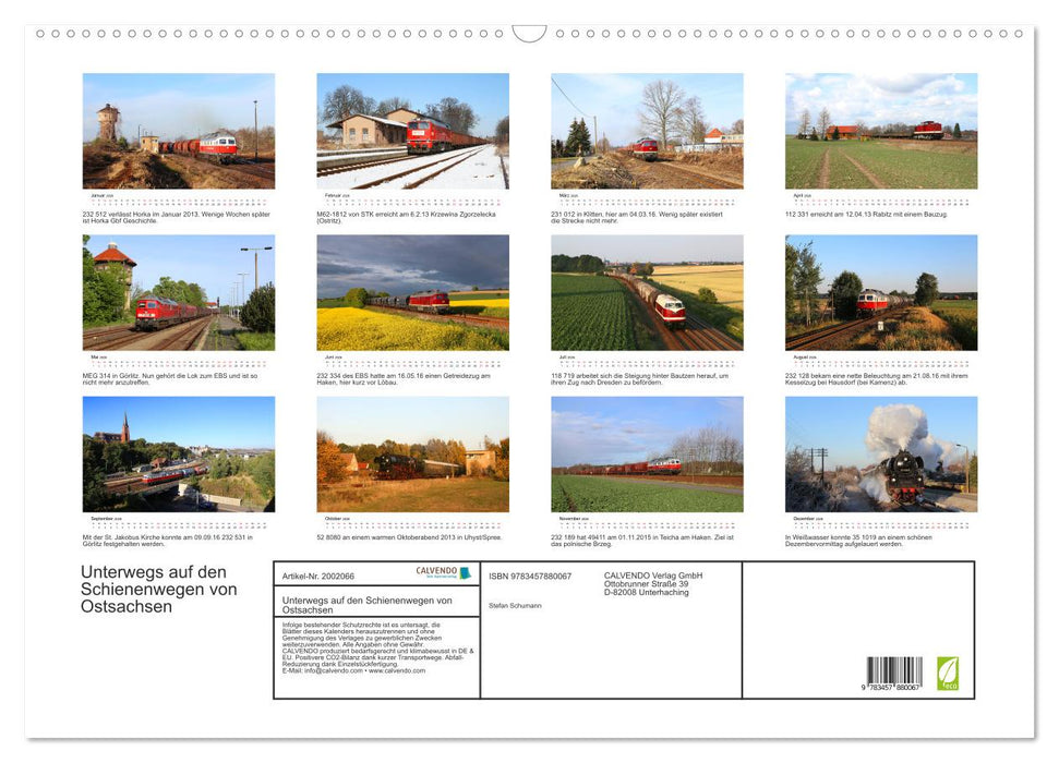 Unterwegs auf den Schienenwegen von Ostsachsen (CALVENDO Wandkalender 2026)