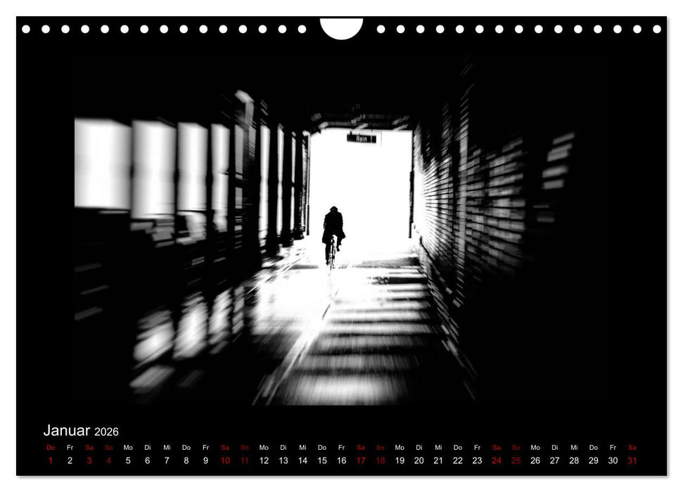 Strassenfotografie Berlin. schwarz/weiß - abstrakt - minimalistisch (CALVENDO Wandkalender 2026)