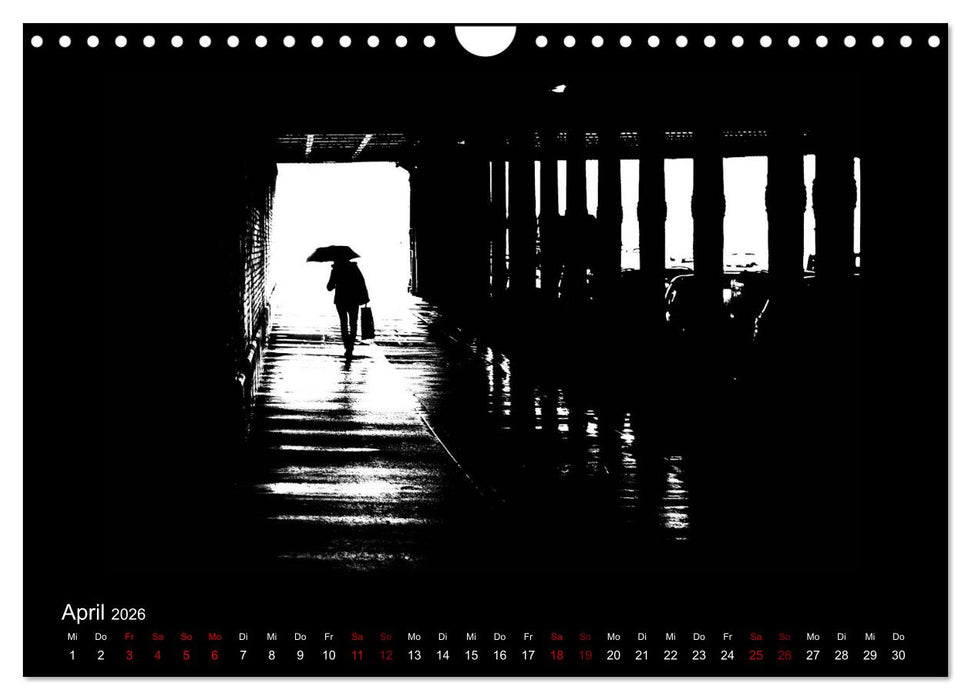 Strassenfotografie Berlin. schwarz/weiß - abstrakt - minimalistisch (CALVENDO Wandkalender 2026)