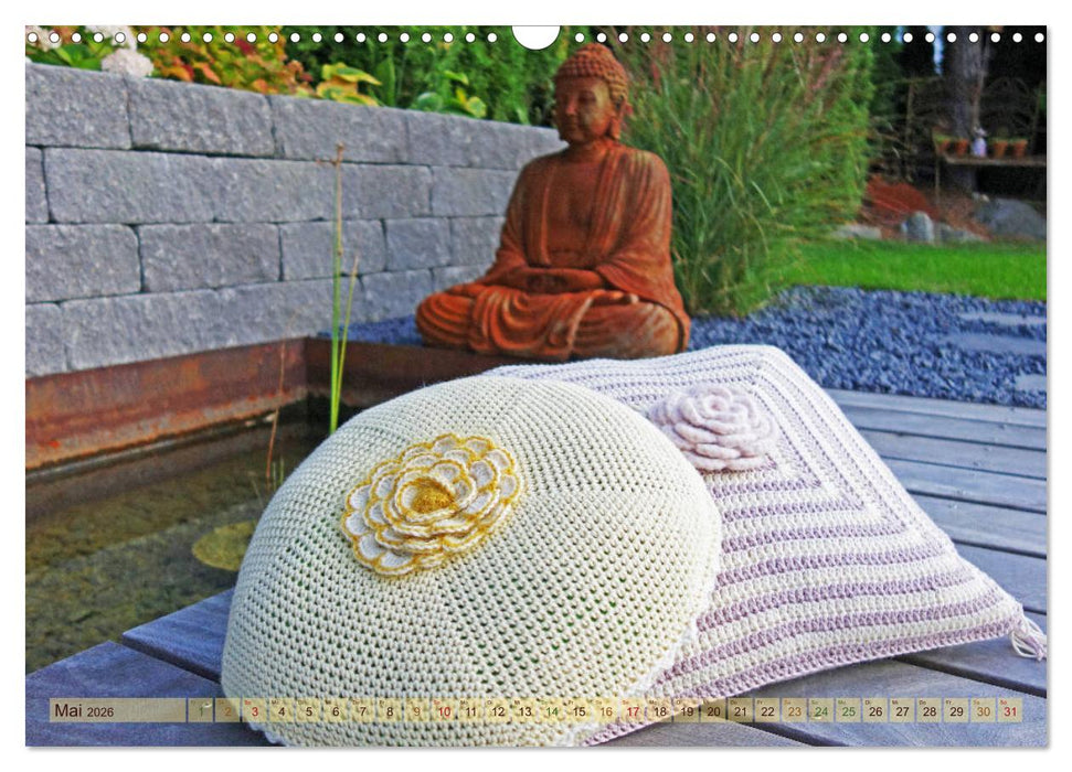 Häkelimpressionen - Gehäkelte Ideen für Haus und Garten (CALVENDO Wandkalender 2026)