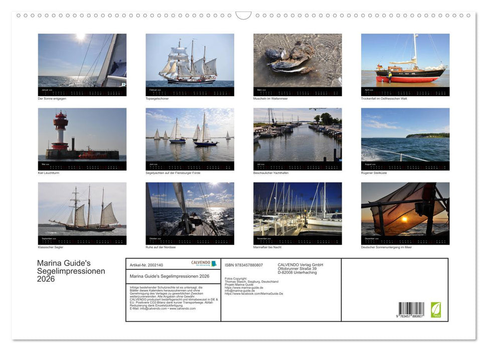 Marina Guide's Segelimpressionen 2026 (CALVENDO Wandkalender 2026)