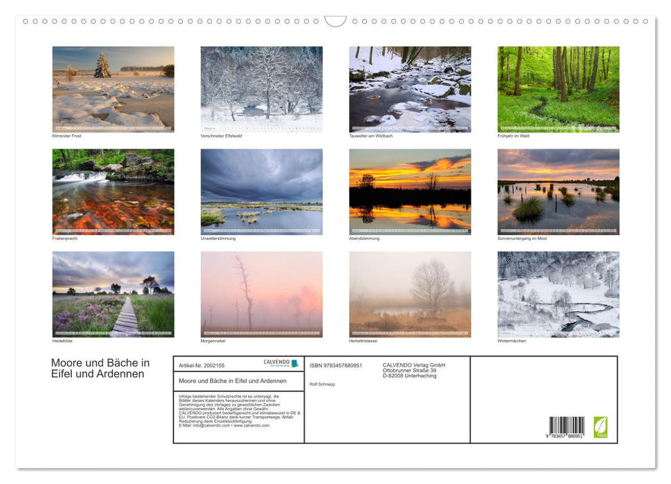 Moore und Bäche in Eifel und Ardennen (CALVENDO Wandkalender 2026)