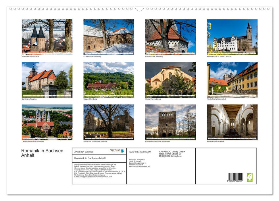 Romanik in Sachsen-Anhalt (CALVENDO Wandkalender 2026)