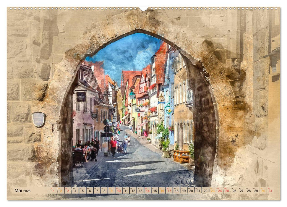 Romantische Städte - Rothenburg ob der Tauber (CALVENDO Wandkalender 2026)