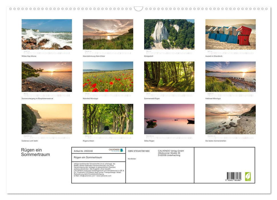 Rügen ein Sommertraum (CALVENDO Wandkalender 2026)