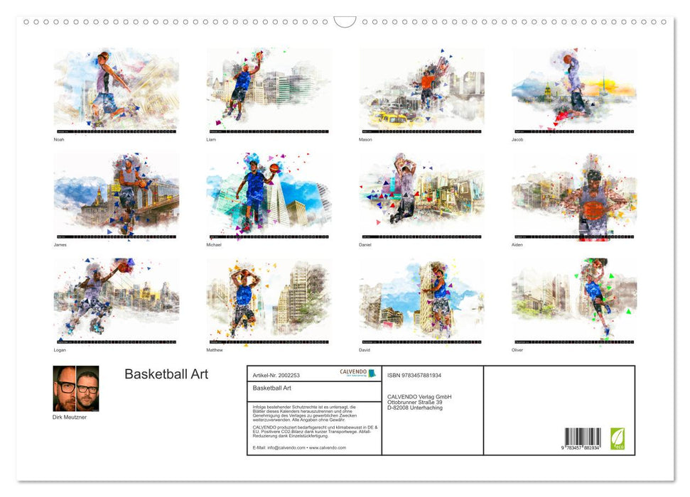 Basketball Art (CALVENDO Wandkalender 2026)