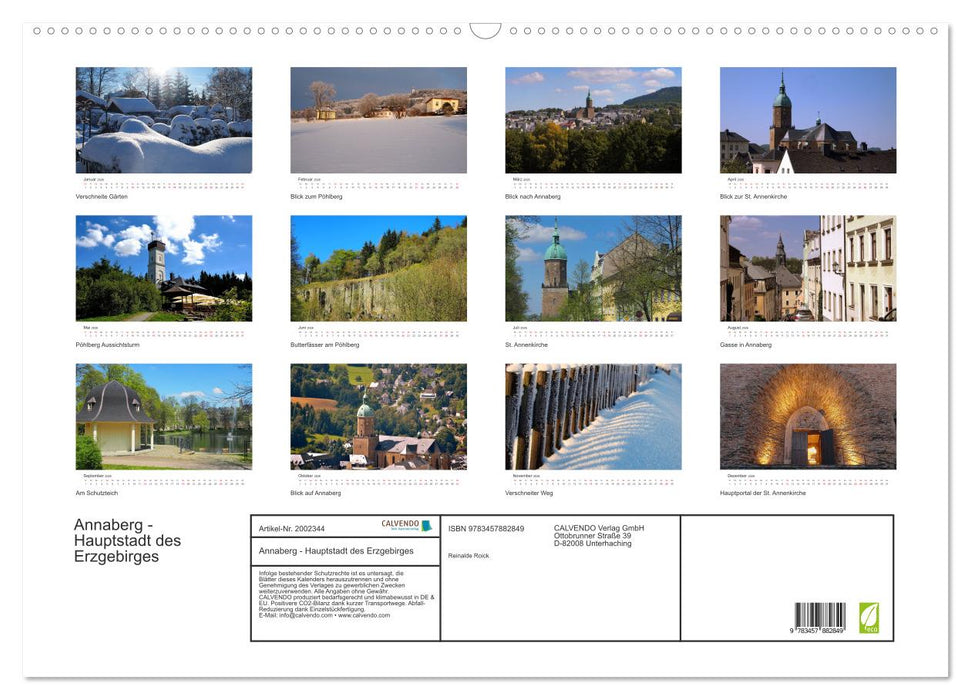 Annaberg - Hauptstadt des Erzgebirges (CALVENDO Wandkalender 2026)