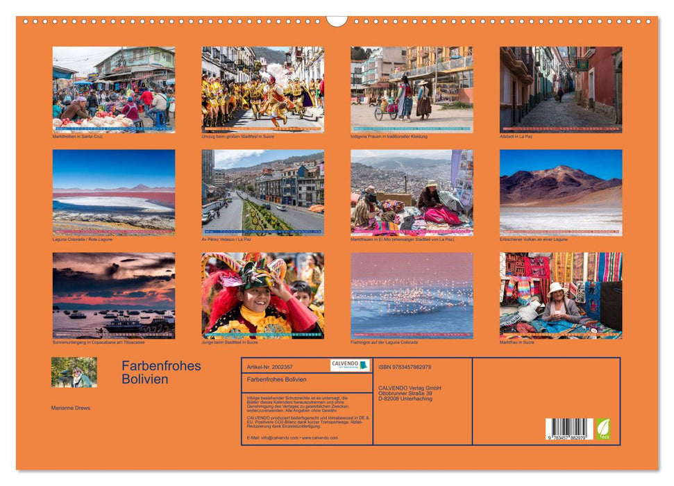 Farbenfrohes Bolivien (CALVENDO Wandkalender 2026)