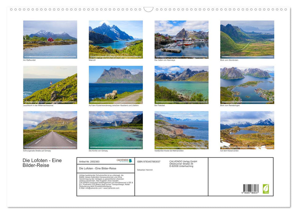 Die Lofoten - Eine Bilder-Reise (CALVENDO Wandkalender 2026)