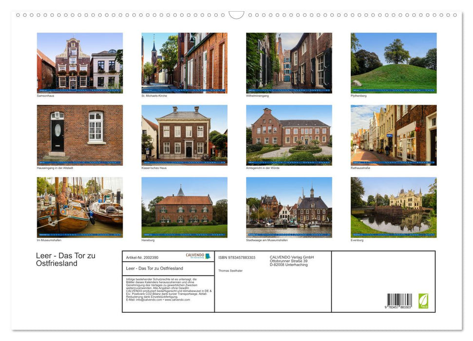Leer - Das Tor zu Ostfriesland (CALVENDO Wandkalender 2026)