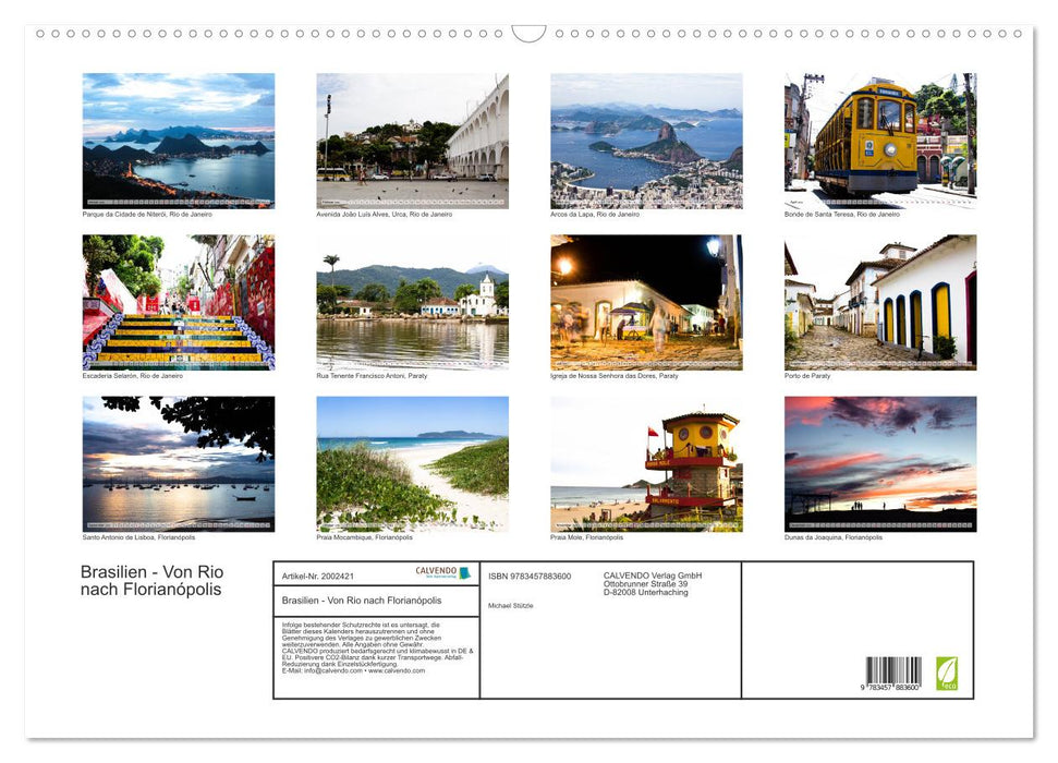 Brasilien - Von Rio nach Florianópolis (CALVENDO Wandkalender 2026)