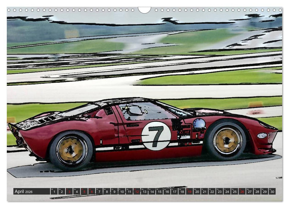 Sportwagen in knalligem Graffiti Style (CALVENDO Wandkalender 2026)