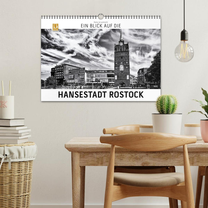 Ein Blick auf die Hansestadt Rostock (CALVENDO Wandkalender 2026)