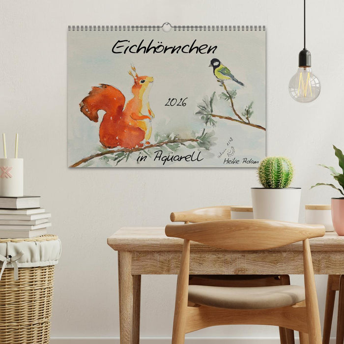 Eichhörnchen in Aquarell (CALVENDO Wandkalender 2026)