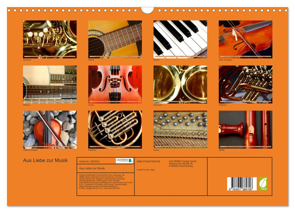 Aus Liebe zur Musik (CALVENDO Wandkalender 2026)