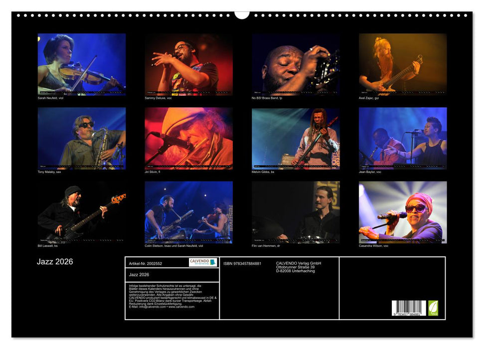 Jazz 2026 (CALVENDO Wandkalender 2026)