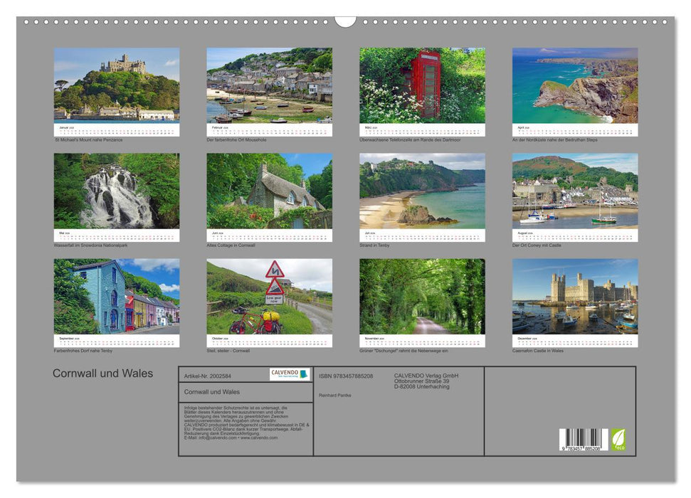 Cornwall und Wales (CALVENDO Wandkalender 2026)