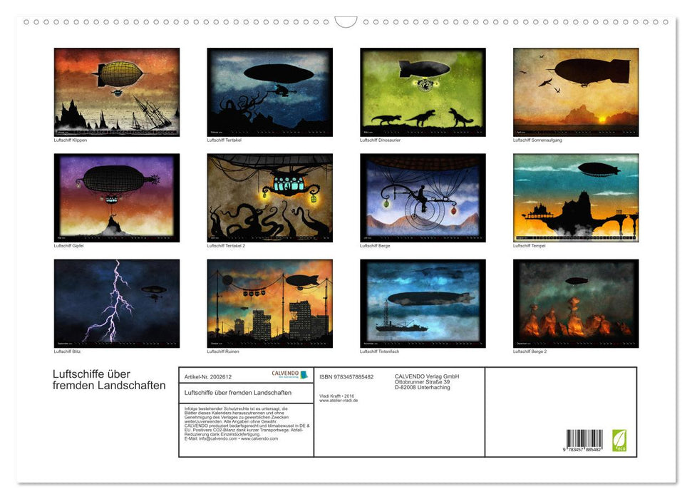 Luftschiffe über fremden Landschaften (CALVENDO Wandkalender 2026)