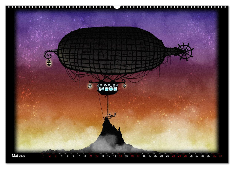 Luftschiffe über fremden Landschaften (CALVENDO Wandkalender 2026)