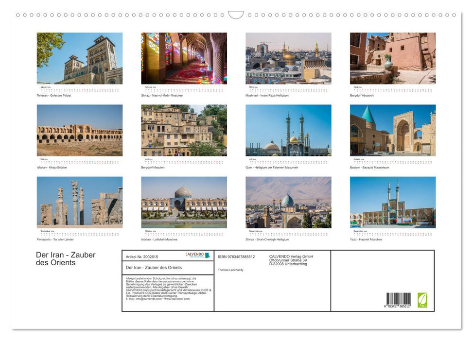 Der Iran - Zauber des Orients (CALVENDO Wandkalender 2026)