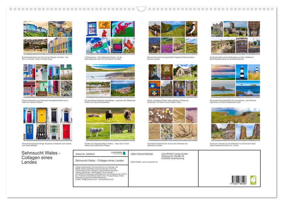 Sehnsucht Wales - Collagen eines Landes (CALVENDO Wandkalender 2026)
