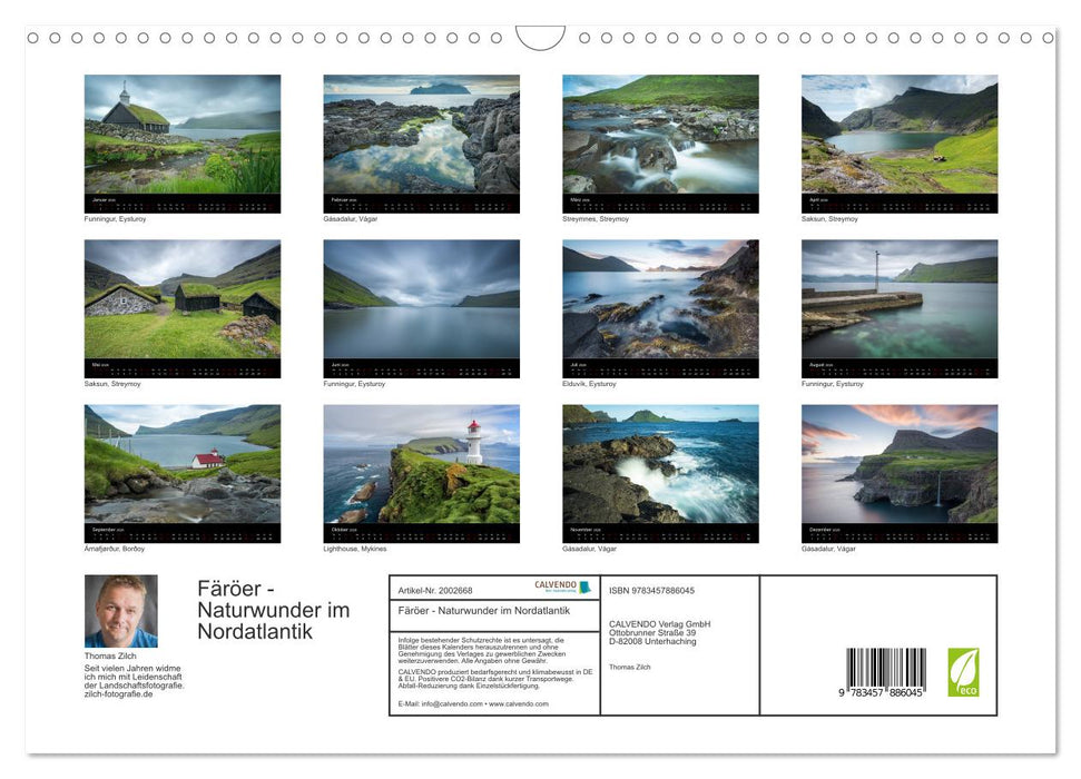 Färöer - Naturwunder im Nordatlantik (CALVENDO Wandkalender 2026)