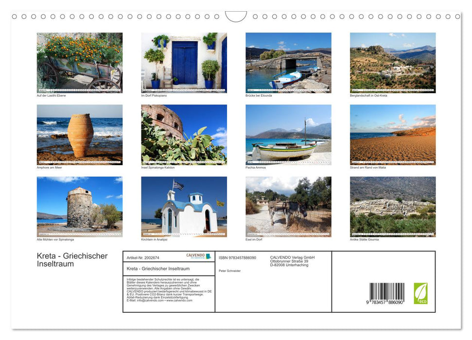 Kreta - Griechischer Inseltraum (CALVENDO Wandkalender 2026)