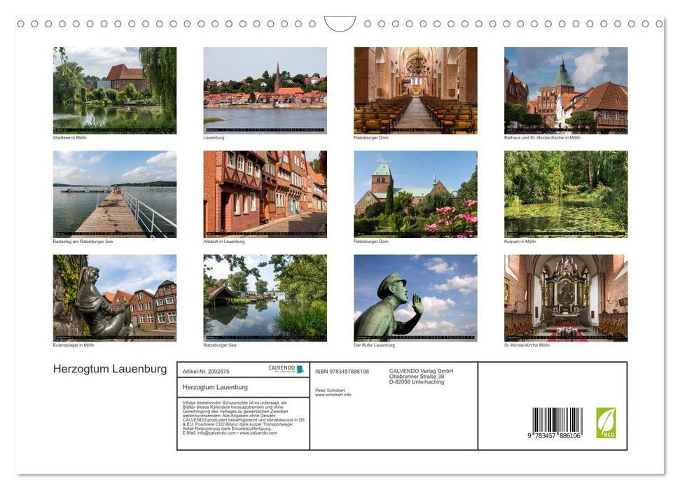 Herzogtum Lauenburg (CALVENDO Wandkalender 2026)