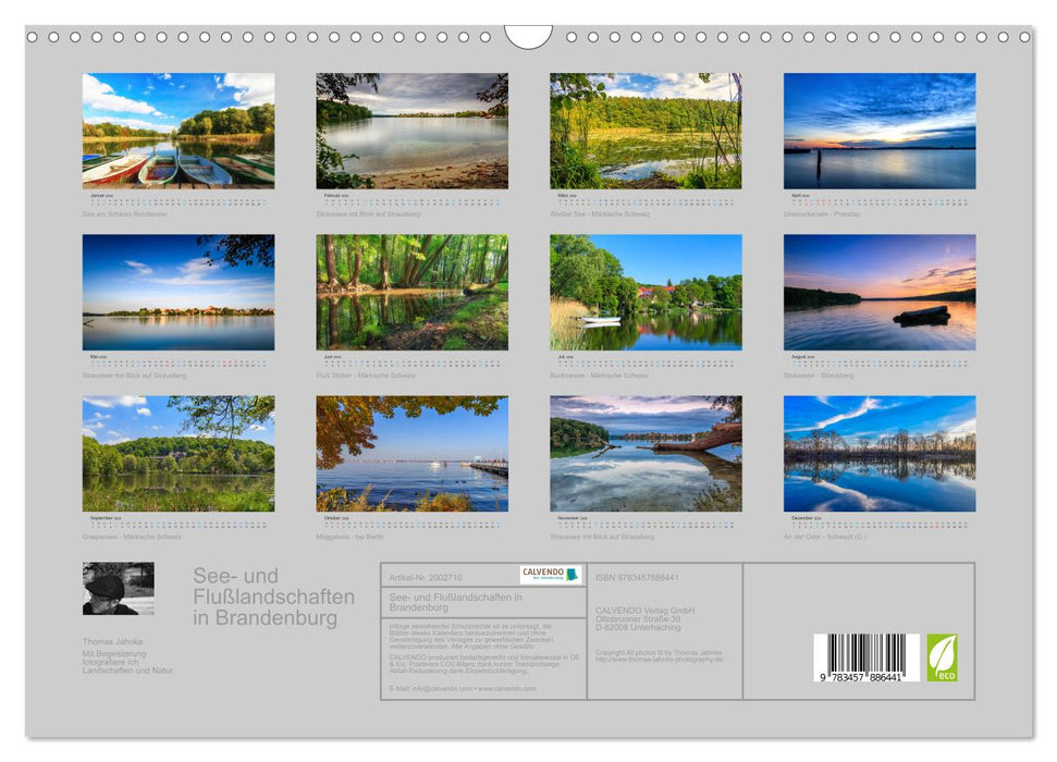 See- und Flußlandschaften in Brandenburg (CALVENDO Wandkalender 2026)