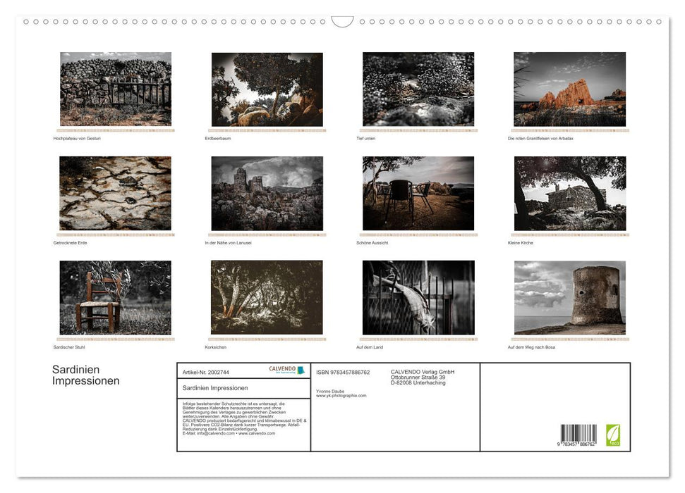 Sardinien Impressionen (CALVENDO Wandkalender 2026)