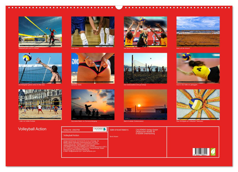 Volleyball Action (CALVENDO Wandkalender 2026)