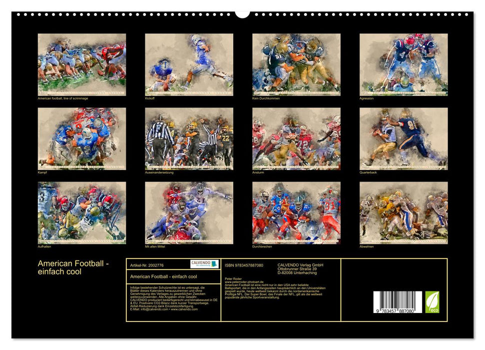 American Football - einfach cool (CALVENDO Premium Wandkalender 2026)