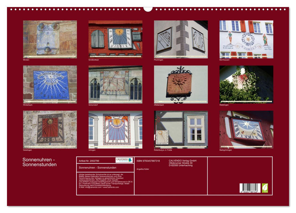 Sonnenuhren - Sonnenstunden (CALVENDO Wandkalender 2026)