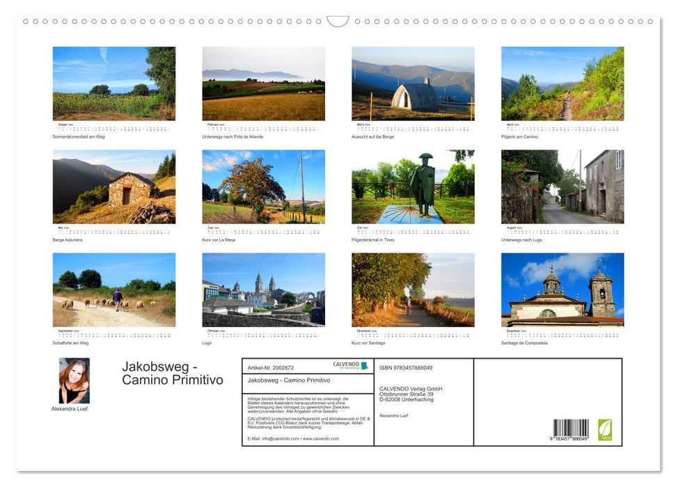 Jakobsweg - Camino Primitivo (CALVENDO Wandkalender 2026)