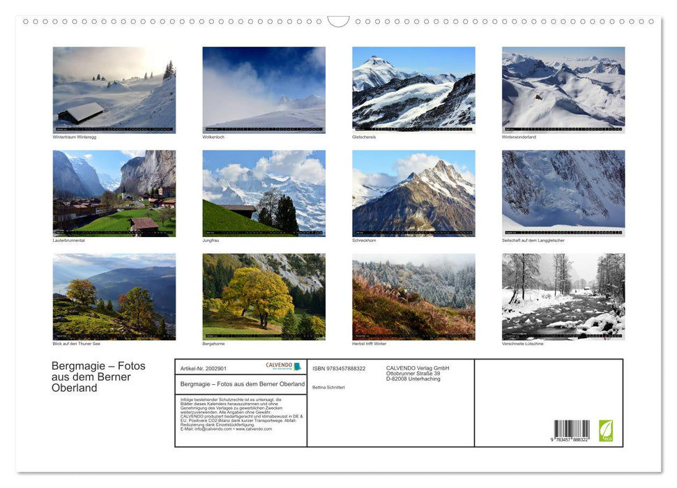 Bergmagie – Fotos aus dem Berner Oberland (CALVENDO Wandkalender 2026)