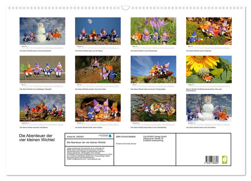 Die Abenteuer der vier kleinen Wichtel (CALVENDO Wandkalender 2026)