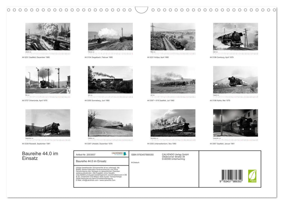 Baureihe 44.0 im Einsatz (CALVENDO Wandkalender 2026)