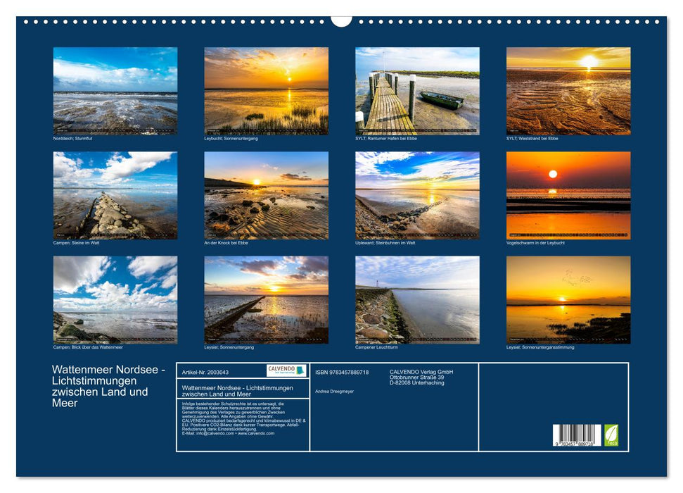 Wattenmeer Nordsee - Lichtstimmungen zwischen Land und Meer (CALVENDO Wandkalender 2026)