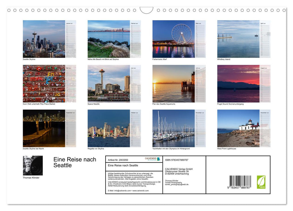 Eine Reise nach Seattle (CALVENDO Wandkalender 2026)
