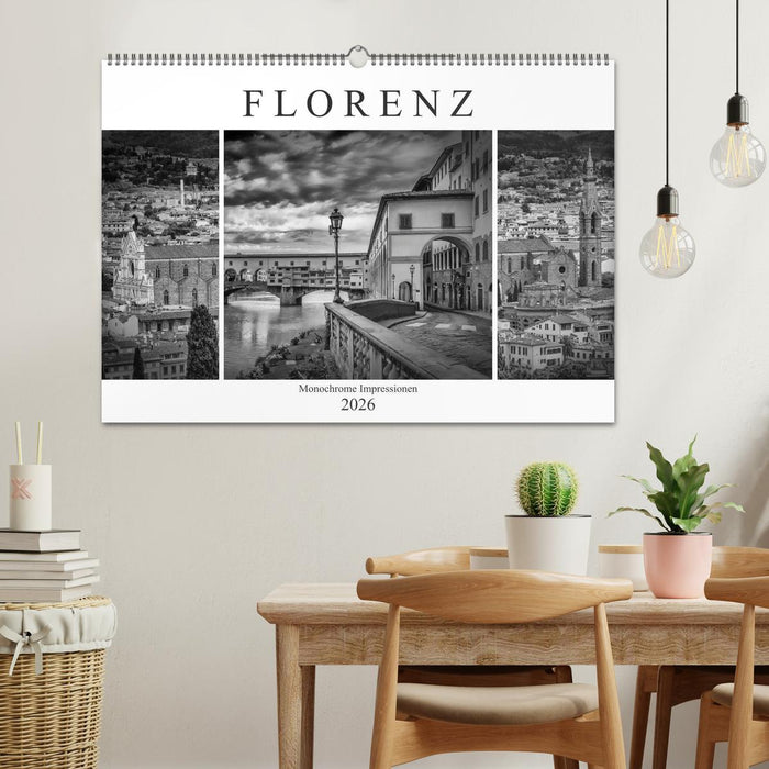 FLORENZ Monochrome Impressionen (CALVENDO Wandkalender 2026)